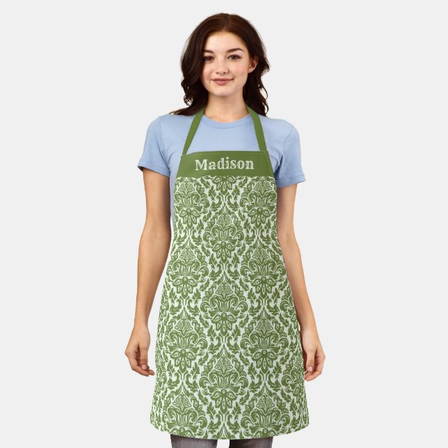 Individuelle Name Damask Muster Schürze (Getragen)