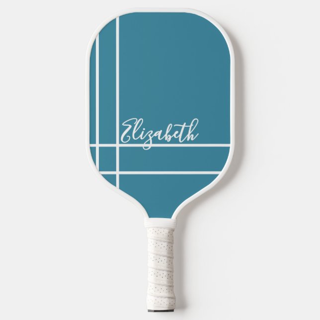 Individuelle Name-Damen in Blau Pickleball Schläger (Vorderseite)