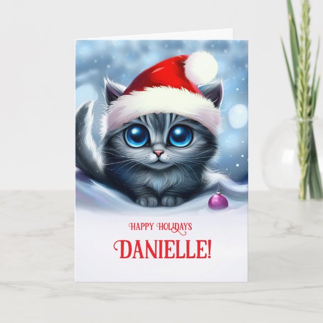 Individuelle Name Danielle Happy Holidays Weihnach Karte (Vorderseite)