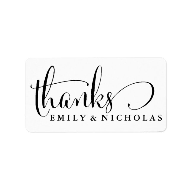 Individuelle Name Danke, Label Adressaufkleber (Vorne)