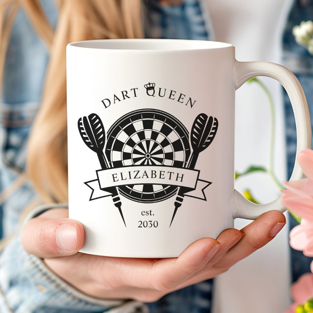 Individuelle Name Dart Queen Coffee Tasse (Von Creator hochgeladen)