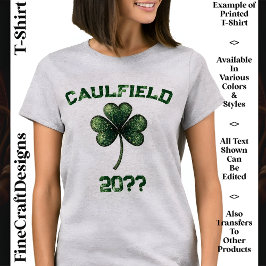 Individuelle Name & Datum, Kleeblatt, St Patrick’s T-Shirt