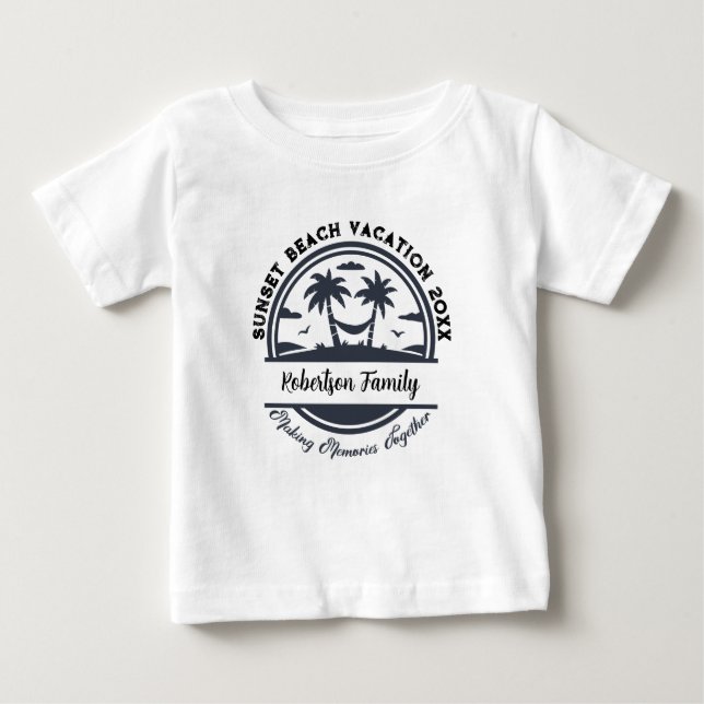 Individuelle Name Datum Position Matching Family B Baby T-shirt (Vorderseite)