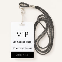 individuelle Name Datum VIP All Access Pass Konzer