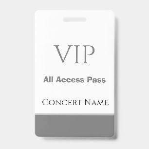 individuelle Name Datum VIP Alle Zutritt Konzert G Ausweis