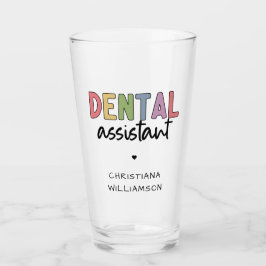 Individuelle Name Dental Assistant Geschenk Glas