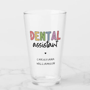 Individuelle Name Dental Assistant Geschenk Glas