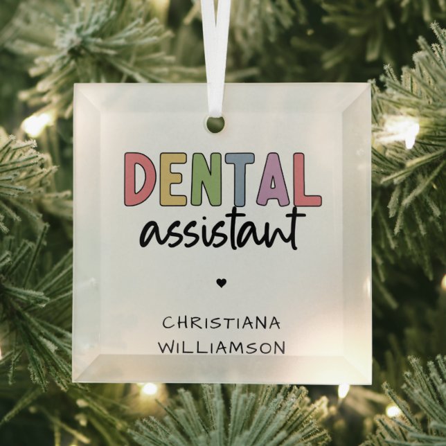Individuelle Name Dental Assistant Geschenk Ornament Aus Glas (Insitu)