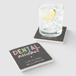 Individuelle Name Dental Assistant Geschenk  Steinuntersetzer