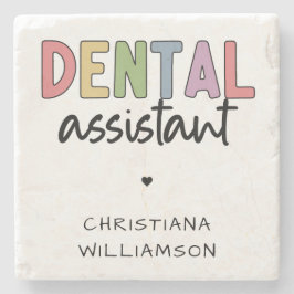 Individuelle Name Dental Assistant Geschenk Steinuntersetzer