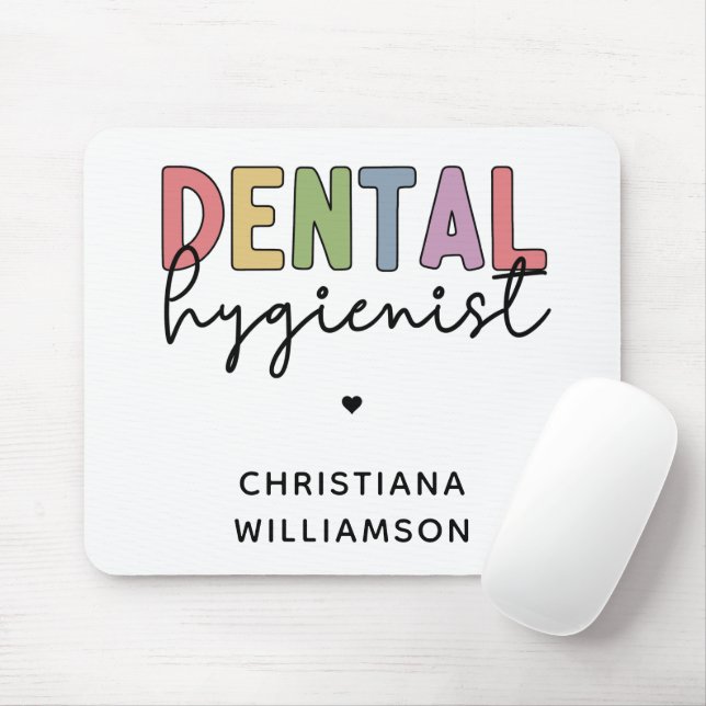 Individuelle Name Dental Hygienist RDH Geschenke Mousepad (Mit Mouse)