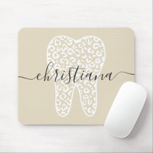 Individuelle Name Dental Leopard Druckkabine Mousepad