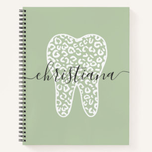 Individuelle Name Dental Leopard Druckkabine Notizbuch