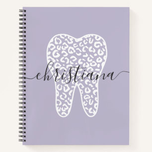 Individuelle Name Dental Leopard Druckkabine Notizbuch