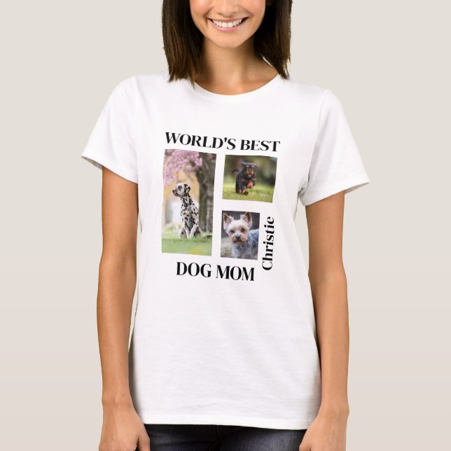 Individuelle Name der besten Hunde-Mama T-Shirt (Vorderseite)