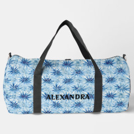 Individuelle Name der Blume mit blauer Gefärbte Kr Duffle Bag