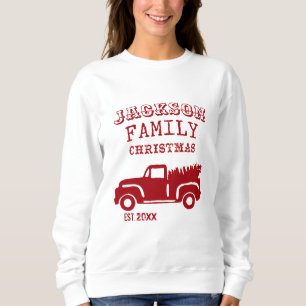Individuelle Name der Familienfarm Truck Weihnacht Sweatshirt