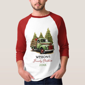 Individuelle Name der Familienfarm Truck Weihnacht T-Shirt