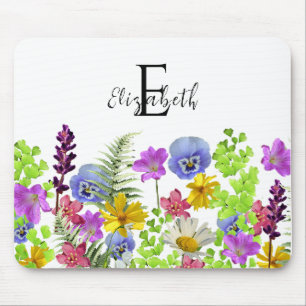 Individuelle Name der hübschen Wildblumen und Mono Mousepad