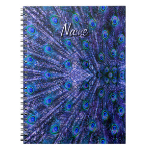 Individuelle Name der lila Pfauenfeathers Notizblock