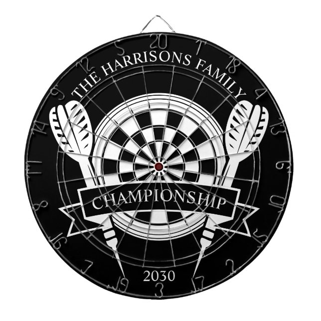 Individuelle Name der Schwarzweißfamilie Dartscheibe (vorne)