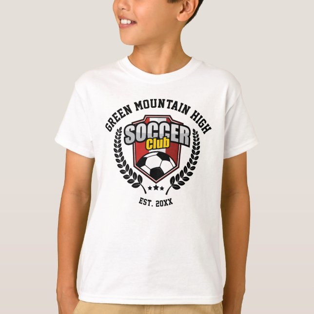 Individuelle Name des Fußballvereins der Schule od T-Shirt (Vorderseite)