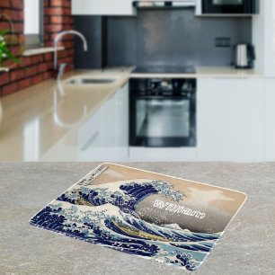 Individuelle Name die große Wellenseefahrt blau Schneidebrett