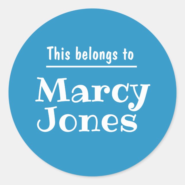 Individuelle Name Dies gehört zu Personalisierten  Runder Aufkleber (Vorderseite)