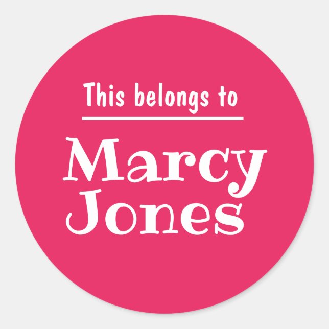 Individuelle Name Dies gehört zu Personalisierten  Runder Aufkleber (Vorderseite)