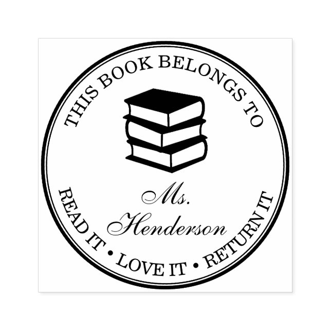 Individuelle Name Dieses Buch gehört Gummistempel (Prägung)