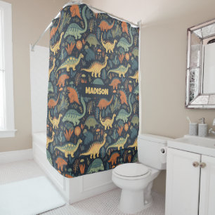 Individuelle Name Dinosaur Pattern Duschvorhang
