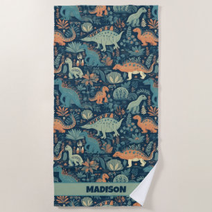 Individuelle Name Dinosaur Pattern Strandtuch