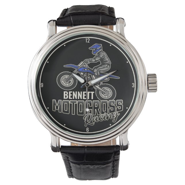 Individuelle Name Dirt Bike Rider Armbanduhr (Vorderseite)