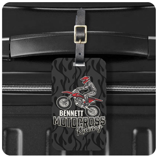 Individuelle Name Dirt Bike Rider Gepäckanhänger (Von Creator hochgeladen)