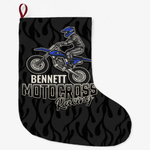 Individuelle Name Dirt Bike Rider Großer Weihnachtsstrumpf