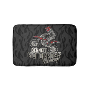 Individuelle Name Dirt Bike Rider Motocross Racing Badematte
