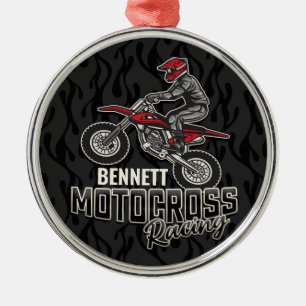 Individuelle Name Dirt Bike Rider Ornament Aus Metall