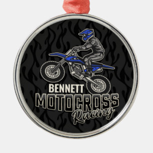 Individuelle Name Dirt Bike Rider Ornament Aus Metall