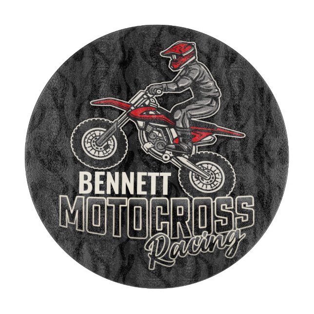 Individuelle Name Dirt Bike Rider Schneidebrett (Vorderseite)