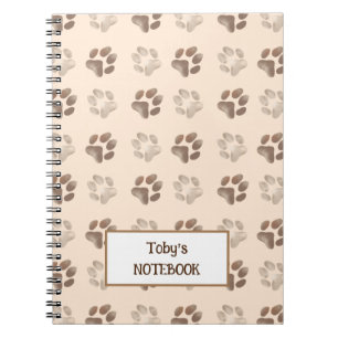 Individuelle Name Dog Notebook - Niedliche Paw Pri Notizblock