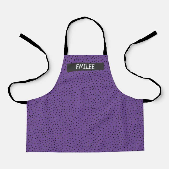Individuelle Name Doodle Dots Schürze für Großdruc (Vorderseite)