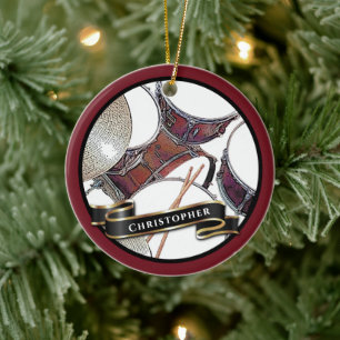 Individuelle Name Drummer Boy Weihnachtstrommel Keramik Ornament
