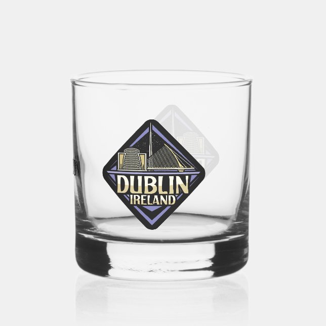 Individuelle Name Dublin Irland Whiskyglas (Rückseite)