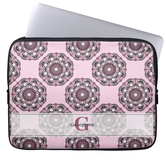 Individuelle Name Dusky Rose Cherry Blossom Dot Ma Laptopschutzhülle (Vorderseite)