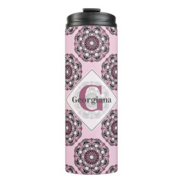 Individuelle Name Dusky Rose Cherry Blossom Dot Ma Thermosbecher