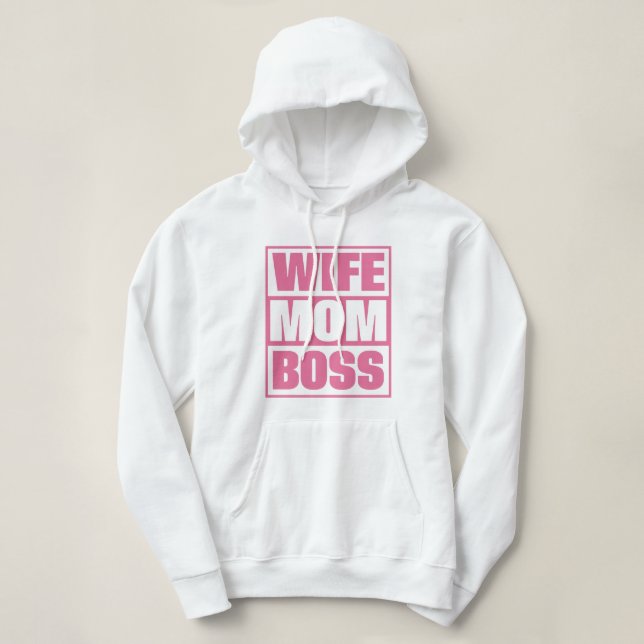 Individuelle Name Ehefrau - Mama - Boss Hoodie (Design vorne)