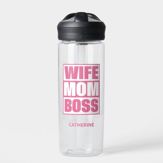 Individuelle Name Ehefrau - Mama - Boss Trinkflasche (Vorderseite)