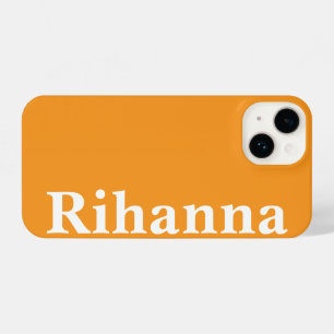 Individuelle Name Einfach minimale Schlichte Orang iPhone 14 Hülle