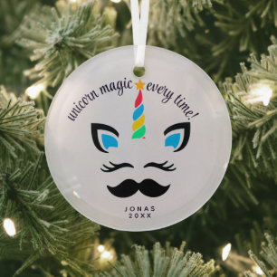 Individuelle Name Einhorn Weihnachtsschmuck