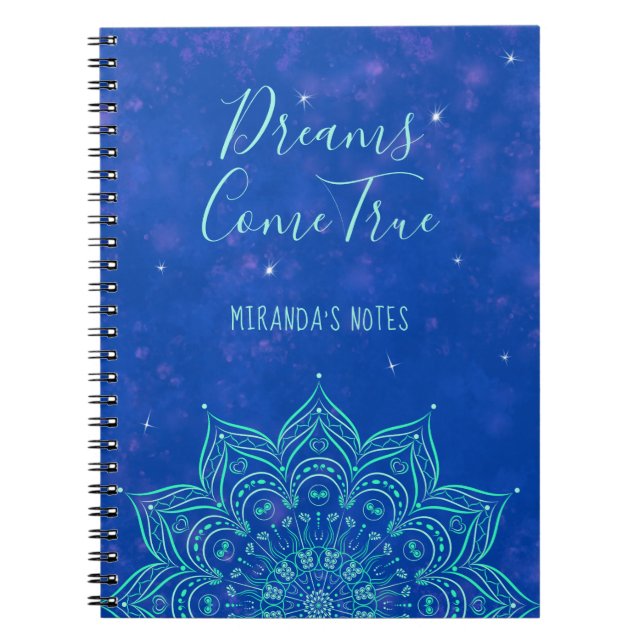 Individuelle Name Elegant Mandala Motivierend Spri Notizblock (Vorderseite)